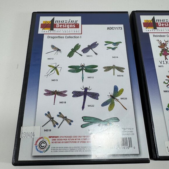 4 Embroidery Design CD Dragonflies Roosters Fairies Reindeer - Picture 8 of 9